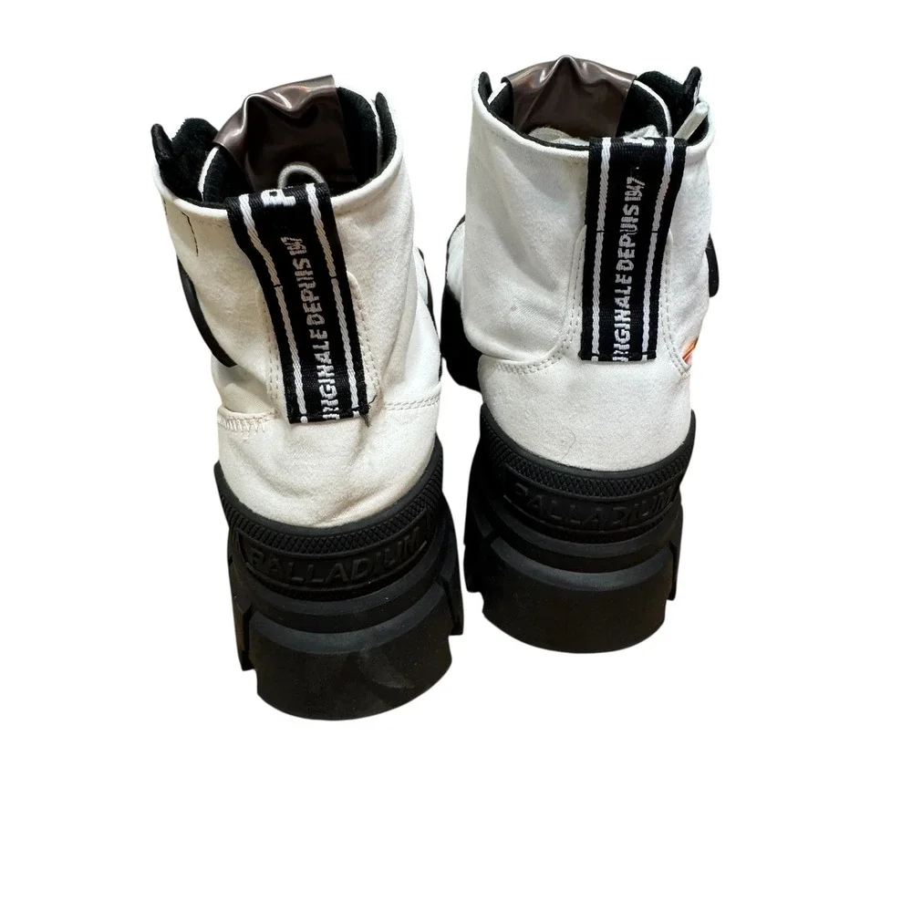 Palladium Revolt Hi TX White Black Platform Lug Sole Boots High Top 1947 grunge